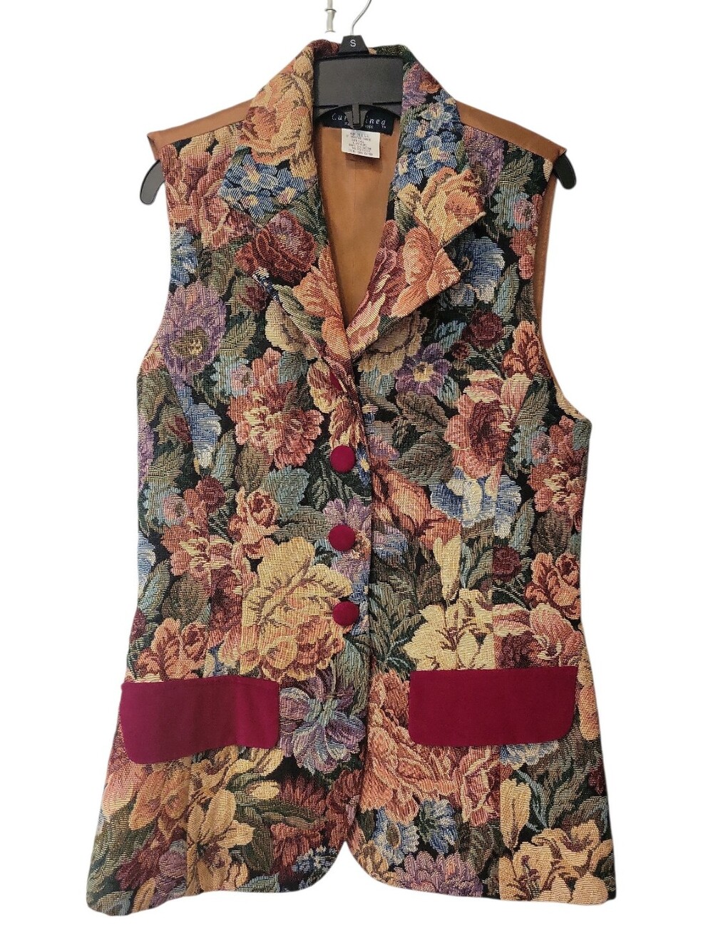 Vintage Floral Pattern Tapestry Vest